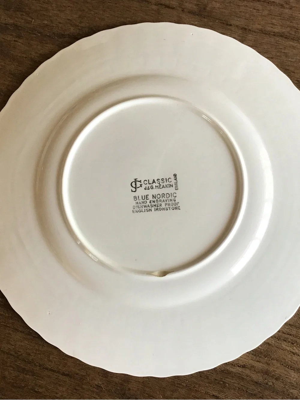 Vintage Nordic Blue Ironstone 10” Dinner Plate England